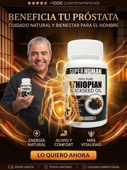 CÁPSULAS DE SEMILLA NEGRA ETIOPIE - Alivia y Desinflama su Prostata