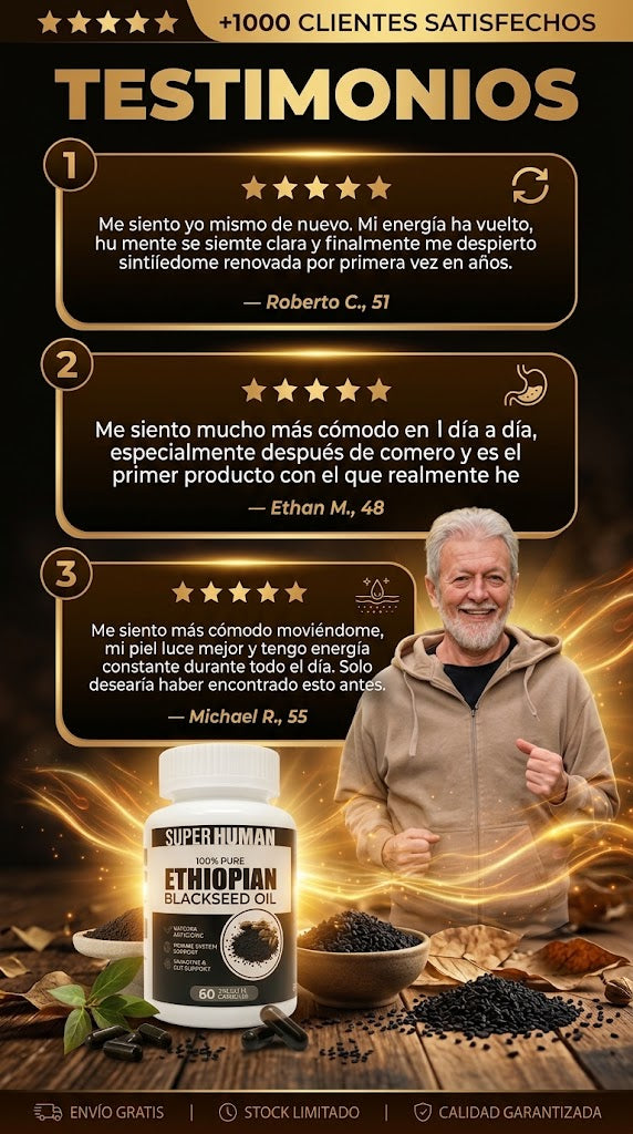 CÁPSULAS DE SEMILLA NEGRA ETIOPIE - Alivia y Desinflama tu Prostata