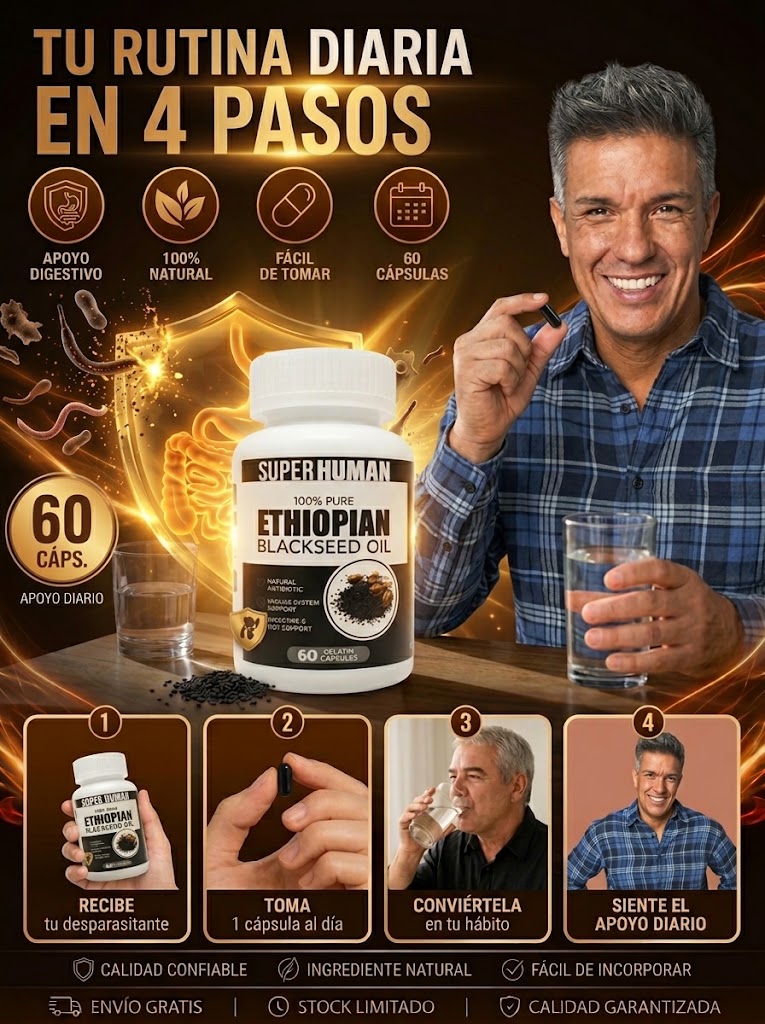 CÁPSULAS DE SEMILLA NEGRA - Desparasitante Natural y Limpieza Intestinal