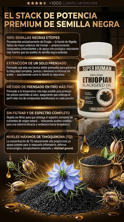CÁPSULAS DE SEMILLA NEGRA ETIOPIE - Alivia y Desinflama tu Prostata