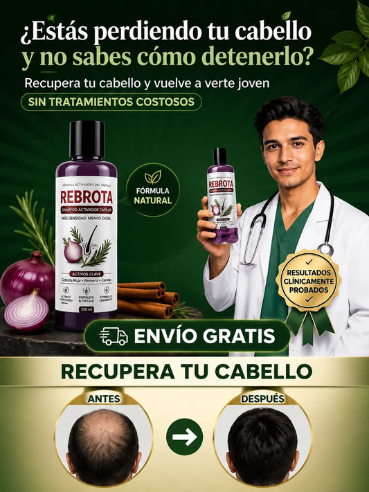 Shampoo de Cebolla REBROTA – Fortalecimiento Capilar y Control de Caída