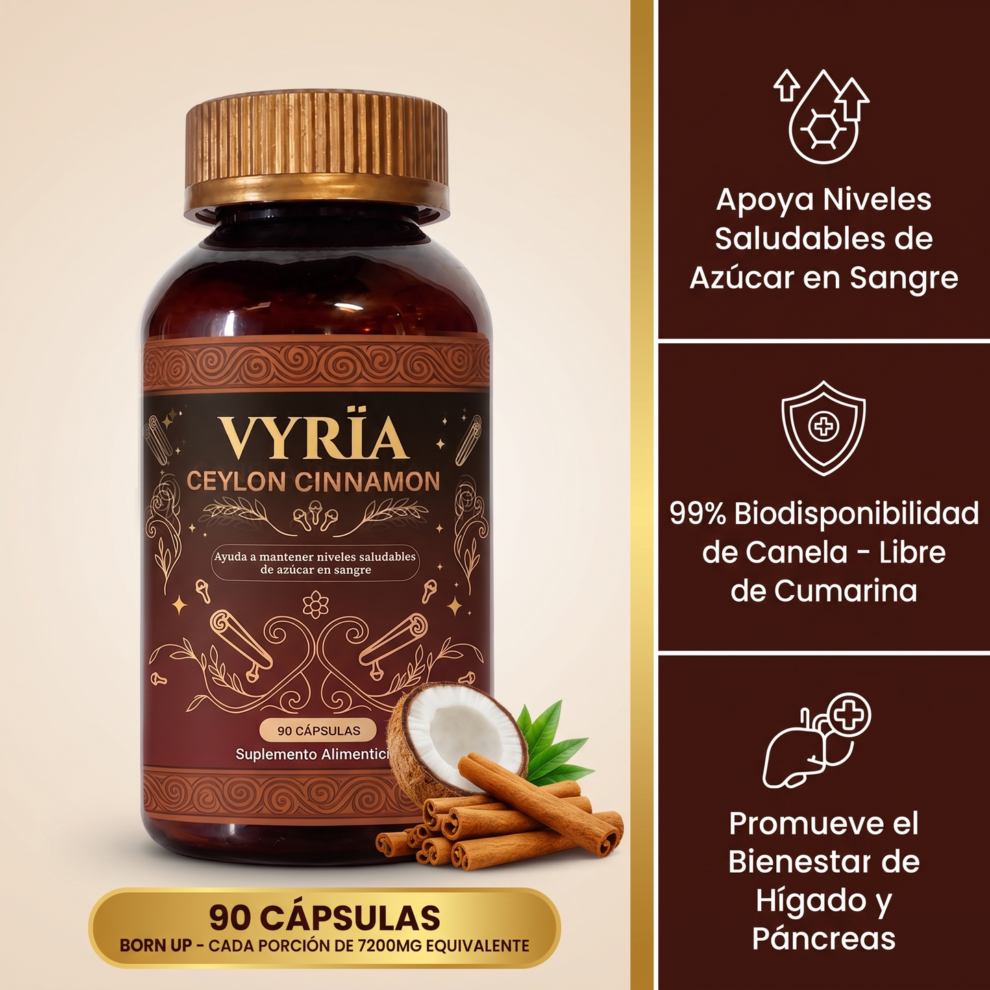 Ceylon Cinnamon - Mantiene los Niveles Saludables de Azúcar en Sangre