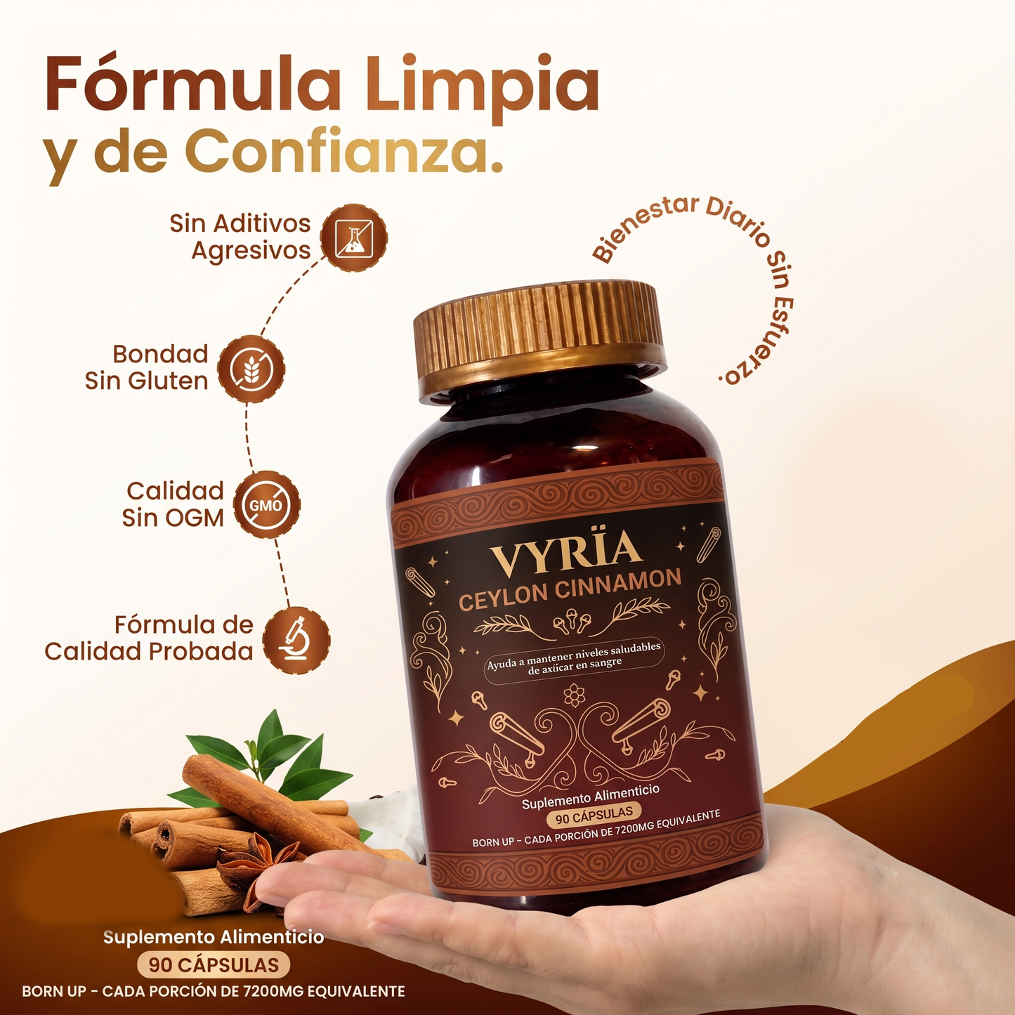 Ceylon Cinnamon - Mantiene los Niveles Saludables de Azúcar en Sangre