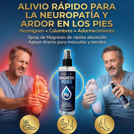 SPRAY DE MAGNESIO - Alivio para la Neuropatía y Ardor en los Pies